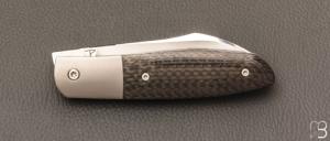  Couteau  " Liner-lock custom " pliant par David Lespect - Carbone/Titane et RWL34