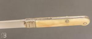   Couteau "Lock-Back" custom de Jean Baptiste Leveque - Ivoire de phacochère et lame en D2