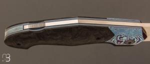 Couteau " Lock-Back " custom par Romain Lopez - Fatcarbon marble et lame en RWL34