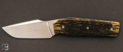   Couteau  "  Mastard " custom par Christophe Arbogast - Ivoire de mammouth et lame en RWL34