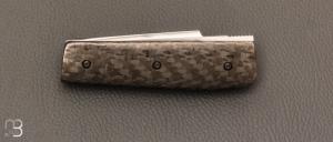 Couteau " Mastard " custom par Christophe Arbogast - Fibre de carbone et lame en RWL34