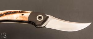   Couteau " Maverick prototype  " custom de Jean Michel Martin  - RWL-34 et Ivoire de phacochère