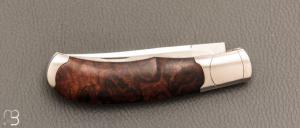 Couteau " Mini-Mix " pliant artisanal de Cyril Kalisz - Bois de fer et RWL34