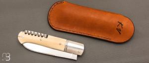   Couteau " Multi-pièces " custom par Karim Valentin - Les couteaux D'Hure - Ivoire de mammouth