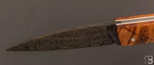 Couteau " Nobilis " custom par Louis Blanchet Kapnist - Koa et damas double explosion