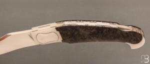   Couteau " Nuevo Western lock-back " de Cyril Kalisz - Loupe d'amboine et RWL34