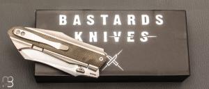  Couteau  " Octavus Micarta  / Titanium" Frame-lock par Bastards Knives X Gabriel Berthelemy