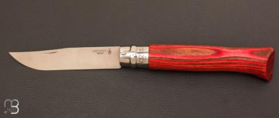 Couteau Opinel N°12 inox bouleau lamellé rouge