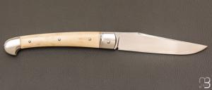    Couteau  " Pièce unique " par Laurent Gaillard - Bois de cerf et 14C28N