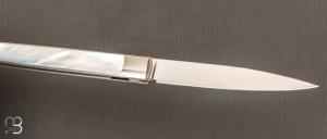 Couteau " Slipjoint " custom de Lionel Lalague - Nacre et lame en RWL34