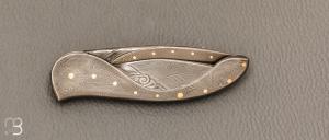   Couteau " Slipjoint " de Robert Weinstock - Damas de Ed Schempp et or