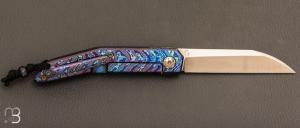    Couteau Frame-Lock " Vintage " custom de GTKnives - Thomas Gony - Moku-Ti