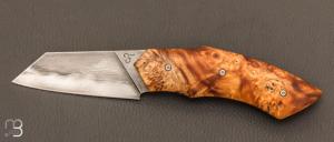 Couteau  "  Liner-Lock custom " par Florian Dreyer FD-Knives - Loupe de marronnier stabilis et acier 135Cr3