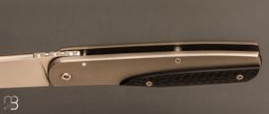   Couteau " custom " pliant de David Lespect - Carbone / Titane et RWL34