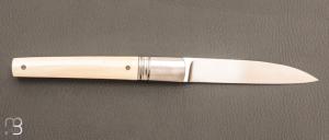   Couteau " custom " Liner lock de Giuseppe Pala - Ivoire de mammouth et lame en RWL34