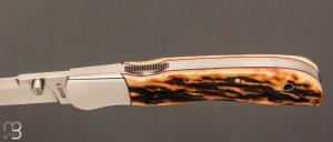   Couteau custom à pompe avant par Ray COVER - Bois de cerf et ATS-34