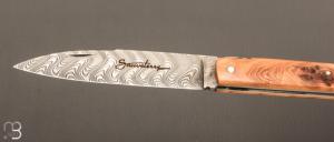 Couteau " le  Sauveterre " régional pliant - Genévrier et damas