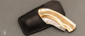   Couteau " lock-back " custom par Silas Coutellerie - Laiton et lame en XC100