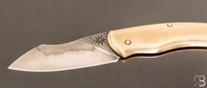   Couteau " lock-back " custom par Silas Coutellerie - Laiton et lame en XC100