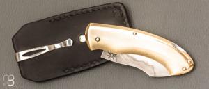   Couteau " lock-back " custom par Silas Coutellerie - Laiton et lame en XC100