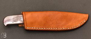 Couteau " Drop point intégral " par Dietmar F. Kressler - Black Lip Pearl