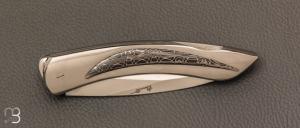   Couteau " Pissutu " par Charles Bennica - Inlays en damas de Devin Thomas