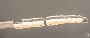 Couteau " Laguiole 18 CM Queue de Scorpion " de Jérôme Lamic - ivoire de phacochère et RWL34