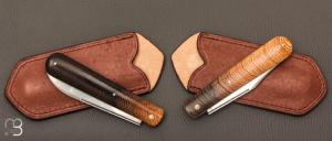 Set " Canif Sheffield " pliant fait main par Bastien Toubhans - Wengé et RWL34