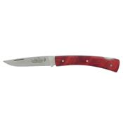 Couteau de poche à pompe 10cm Erable stabilisé rouge HB_64223