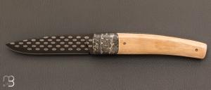    Couteau  "  Avak 4 " custom de Philippe Ricard - Damas grain de Riz