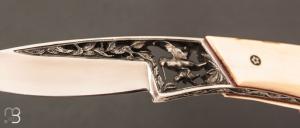 Coffret de 2 couteaux droits " Bécasses"  par Charles Roulin