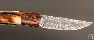    Couteau 1515 collection "Africa" par Manu Laplace - Bois de fer/Phacochère et lame damas