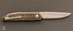   Couteau " 450# " par Des Horn - Fatcarbon "Unigold" et Damasteel