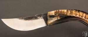  Couteau "Berger à cran plat " pliant par José Viale - Corne de bélier