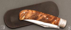  Couteau " Big Trapper " par Laurent Gaillard - Fourche de peuplier stabilisée et 90McV8