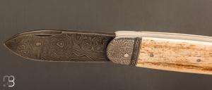   Couteau " Bouledogue " par Romain Alvarez - Ivoire de mammouth et lame damas