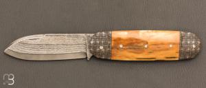  Couteau " Bulldog " mammouth et damas par Thomas Chovin