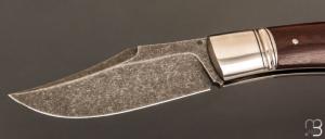 Couteau " Cim Bowie " custom par Raphaël Durand - Micarta vintage et RWL34