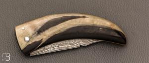 Couteau " Curni lame damas " par Alexandre Musso