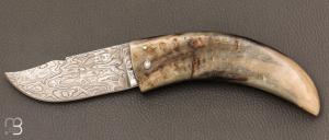   Couteau " Curni lame damas " par Alexandre Musso