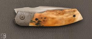  Couteau " Dodgers " custom de Gaël Chevalier - Ivoire de mammouth et RWL34