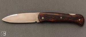   Couteau  "  Donjon " de collection par Éric Parmentier - Bois de fer et Niolox