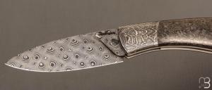   Couteau " Edcix " custom de Florent Dall'ava - L'atelier Dall'ava - fibre de carbone et lame damas