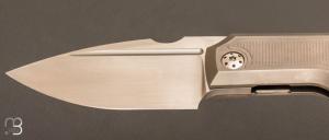 Couteau " Elementak Framelock " de GTKnives - Thomas Gony - Titane  texturé et RWL-34