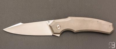 Couteau " Frame-Lock custom " par Florian Dreyer FD-Knives - Titane et lame en RWL34