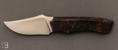   Couteau " Front-flipper custom " de Berthelemy Gabriel - La Forge Agab - Micarta WWII et lame en RWL34