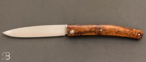  Couteau "Harpo" custom par Anthony Brochier - Loupe de buis et lame en RWL34