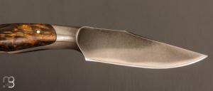    Couteau " Intégral " par Mickaël Moing - Loupe de bouleau stabilisé et lame en 100C6