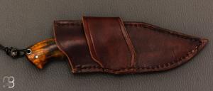    Couteau " Intégral " par Mickaël Moing - Loupe de bouleau stabilisé et lame en 100C6