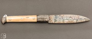   Couteau " Issoire " de Jean Pierre Veysseyre - Ivoire de mammouth et damas